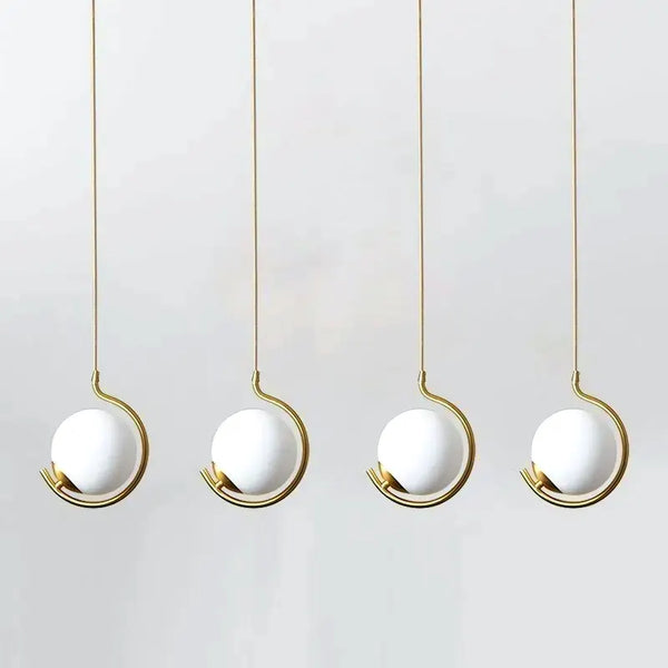 Pendente Meia Lua com Globo em Vidro